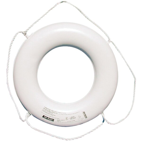 Jim-Buoy JBW-X-24 U.S.C.G. Approved JBX-Series Life Ring - 24", White JBW-X-24 - main